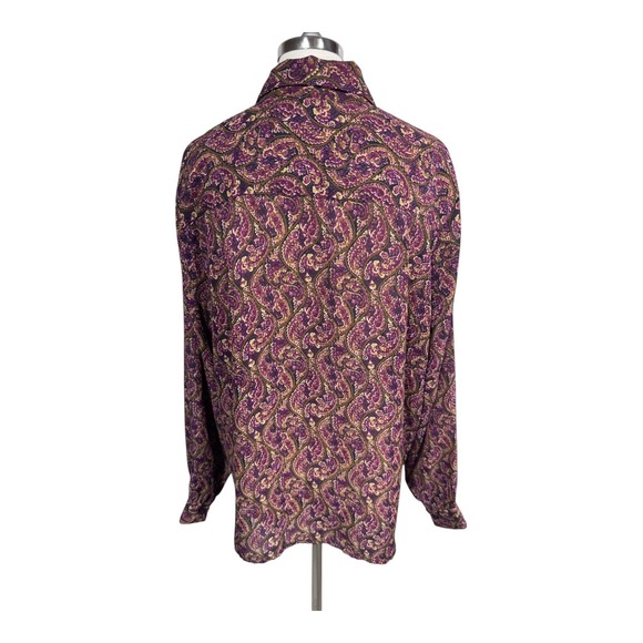 Vintage Shaver Lake Paisley Button Down Shirt Boho Hippie Cowboy Pockets Men's L - Picture 2 of 6